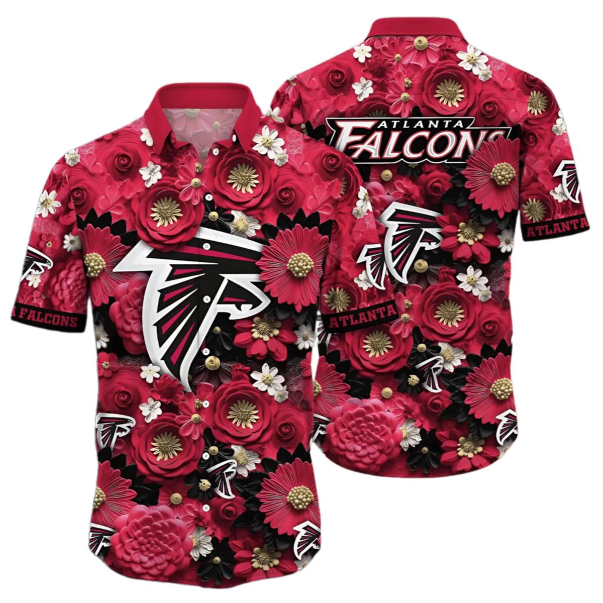 Atlanta Falcons Tropical Flower Hawaiian Set deals