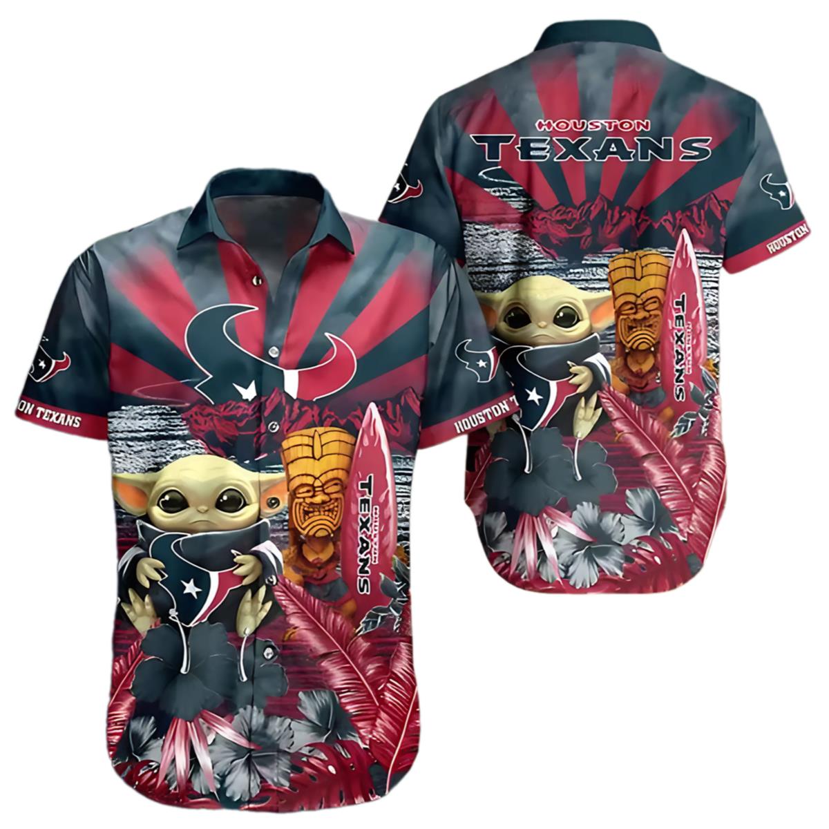 Baby Yoda Houston Texans Hawaiian Shirt 1 1