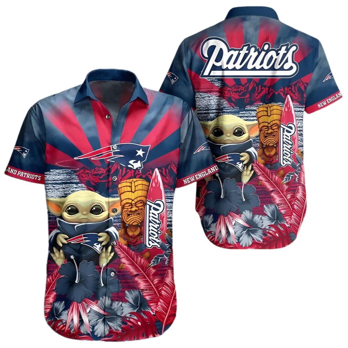 Baby Yoda New England Patriots Hawaiian Shirt 0 0