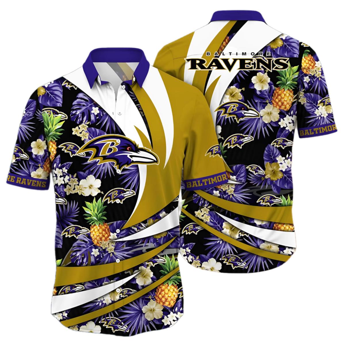 Baltimore Ravens Hawaiian Shirt With Pineapple 1 1