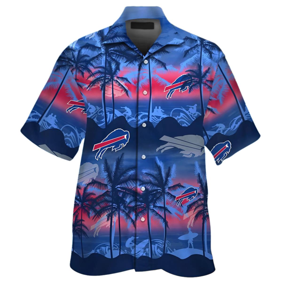 Buffalo Bills Hawaiian Shirt Palm Tree Sunset 1 1