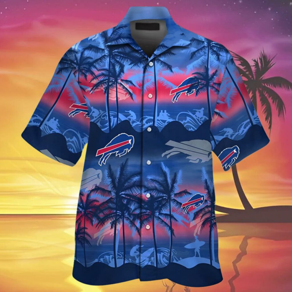 Buffalo Bills Hawaiian Shirt Palm Tree Sunset 3 3