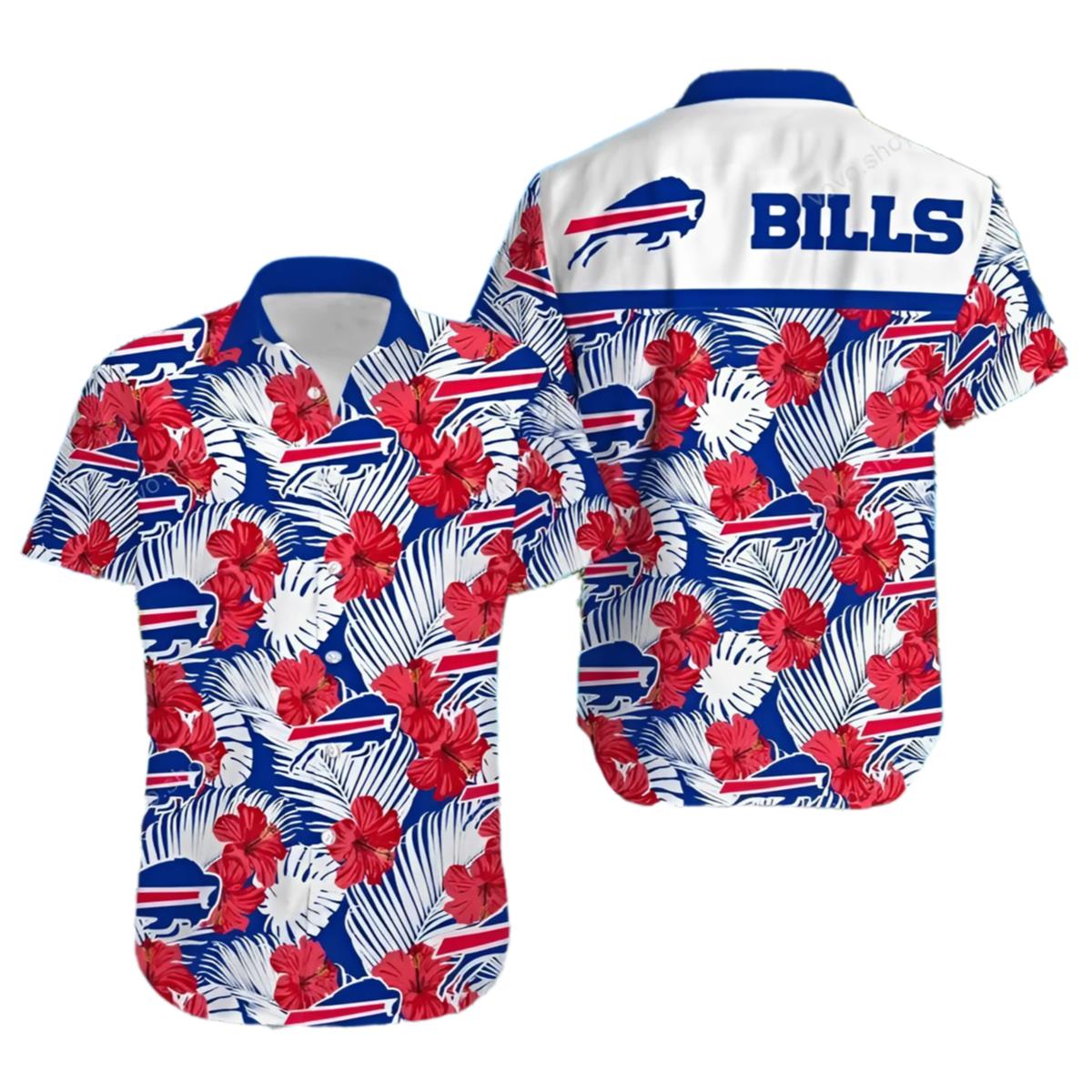 Buffalo Bills Hawaiian Shirts Tropical Hibiscus 1 1