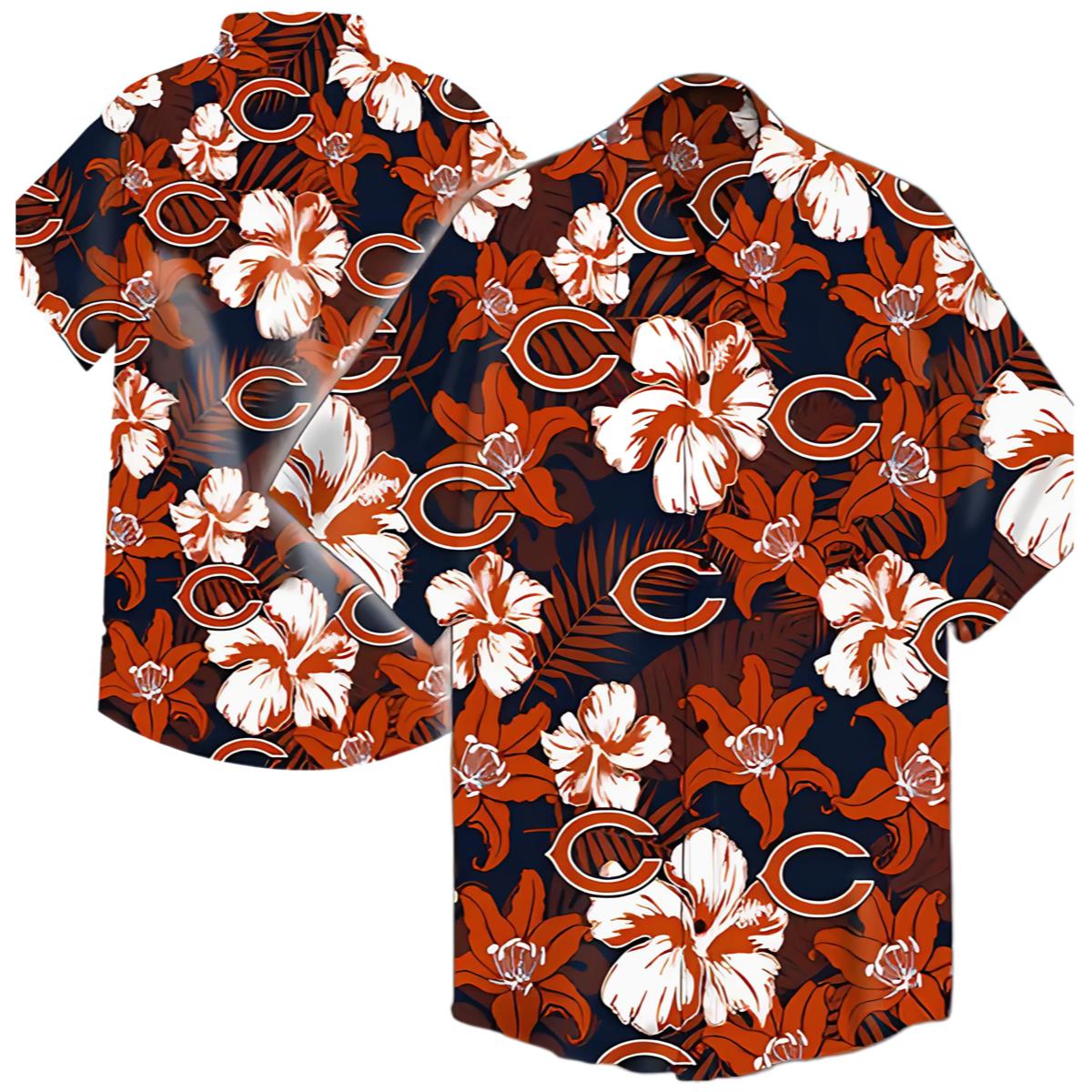 Chicago Bears Flower Hawaiian Shirt Summer 0 0 1