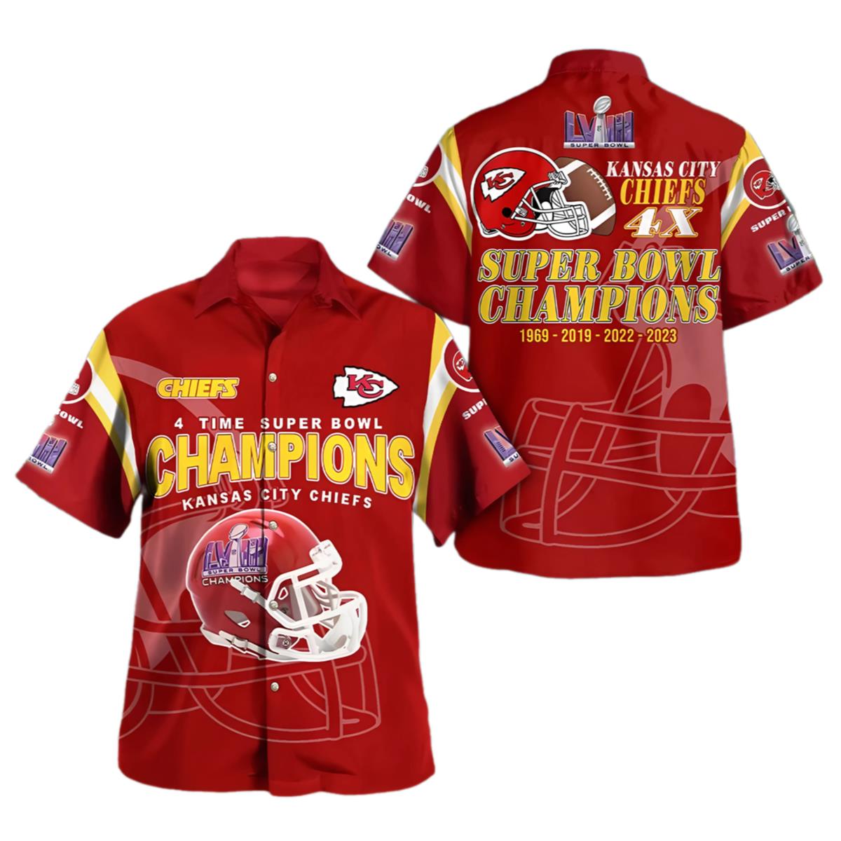 Chiefs Super Bowl Hawaiian Shirt LVIII Champions 1 1