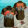 Cleveland Browns Aloha Shirt Tropical Jungle Print 2 2