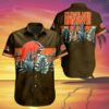 Cleveland Browns Aloha Shirt Tropical Jungle Print 3 3