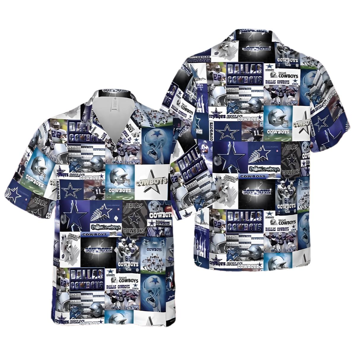 Dallas Cowboys Collage Hawaiian Shirts NFL 0 0