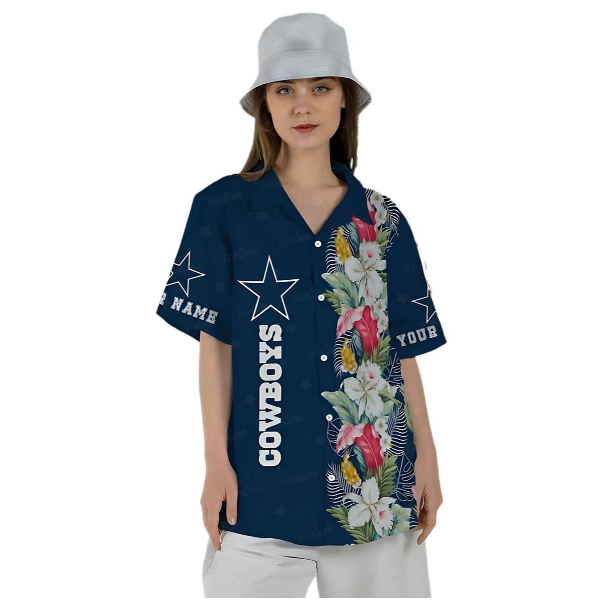 Dallas Cowboys Hawaiian Shirts Customizable Floral Fantasy 0 0