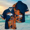 Denver Broncos Hawaiian Shirt Flora and Palm Tree Print 4 4