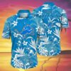 Detroit Lions Hawaiian Shirt Oceanic Blue Floral 3 3