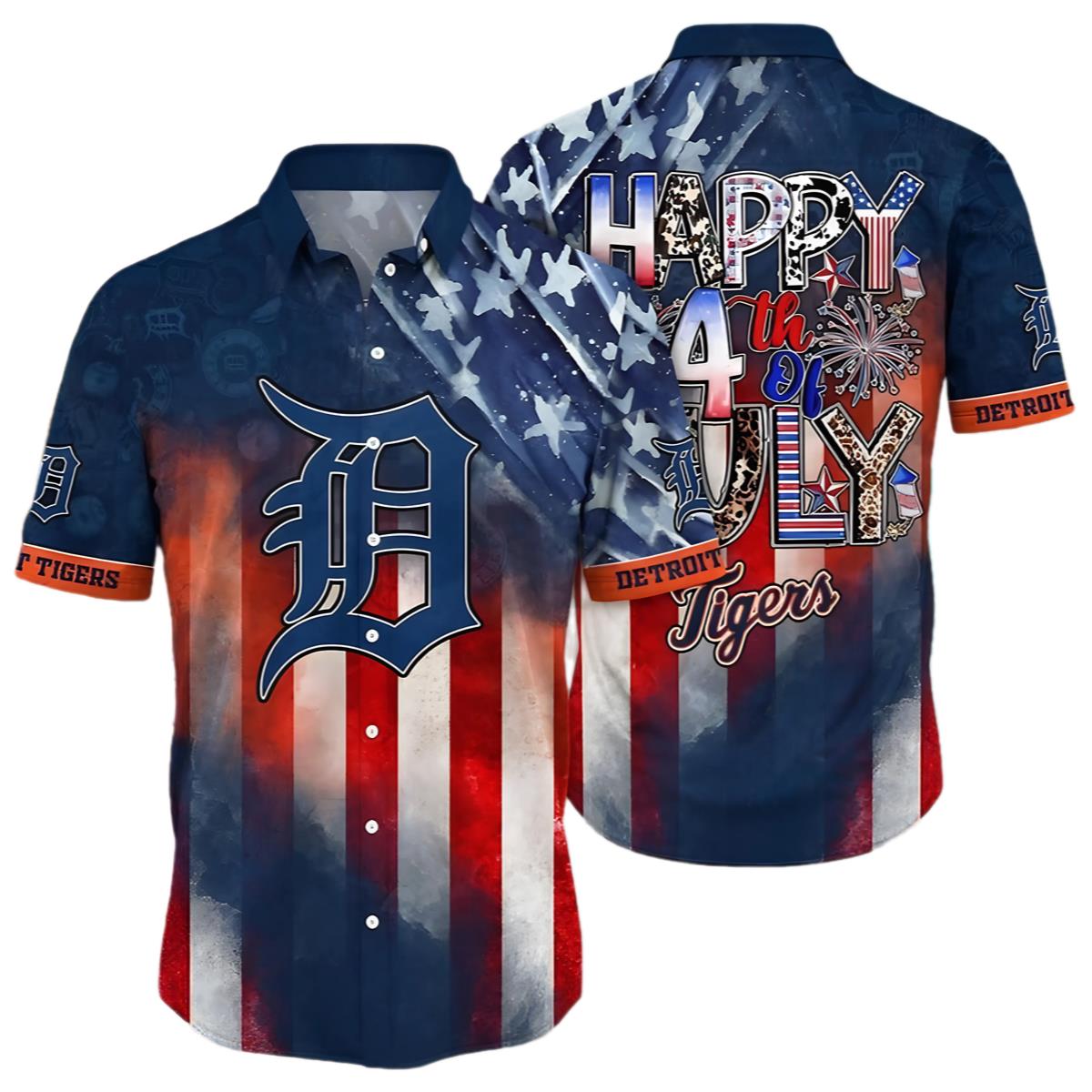 Detroit Tigers Hawaiian Shirt For Sale Independence Day 4th Of July 0 0