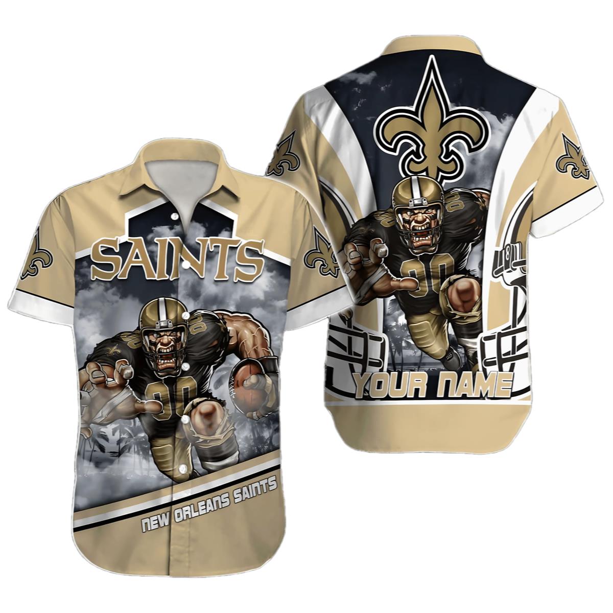 Gridiron Beast Personalized New Orleans Saints Hawaiian Shirt 0 0