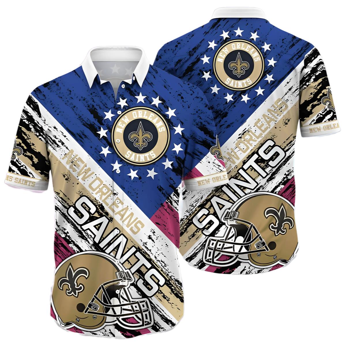 Gridiron Stars New Orleans Saints Hawaiian Shirt 0 0