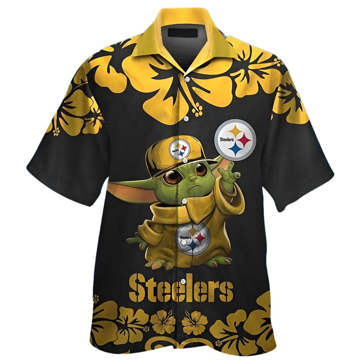 Hawaiian Steelers Shirt Baby Yoda Star Wars Tropical Aloha 1 1