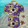 Hawaiian Vikings Shirt Tropical Flower Purple Yellow 2 2