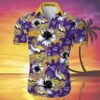 Hawaiian Vikings Shirt Tropical Flower Purple Yellow 3 3