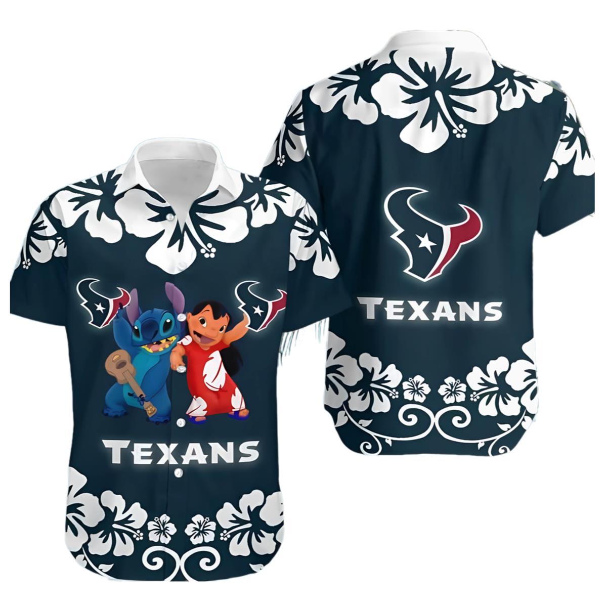 Houston Texans Hawaiian Shirt Stitch And Lilo 1 1