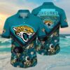 Jacksonville Jaguars Hawaiian Shirt Floral Bloom Graphic 4 4