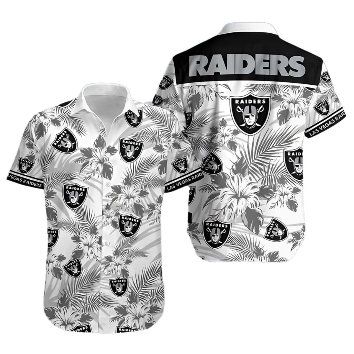 Las Vegas Raiders Hawaiian Shirt Tropical Flower 1 1