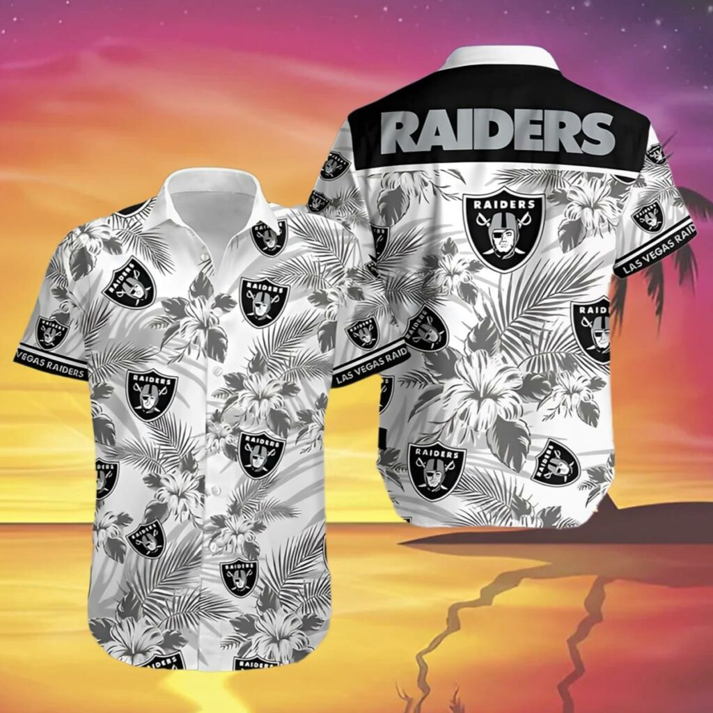 Las Vegas Raiders Hawaiian Shirt Tropical Flower 3 3