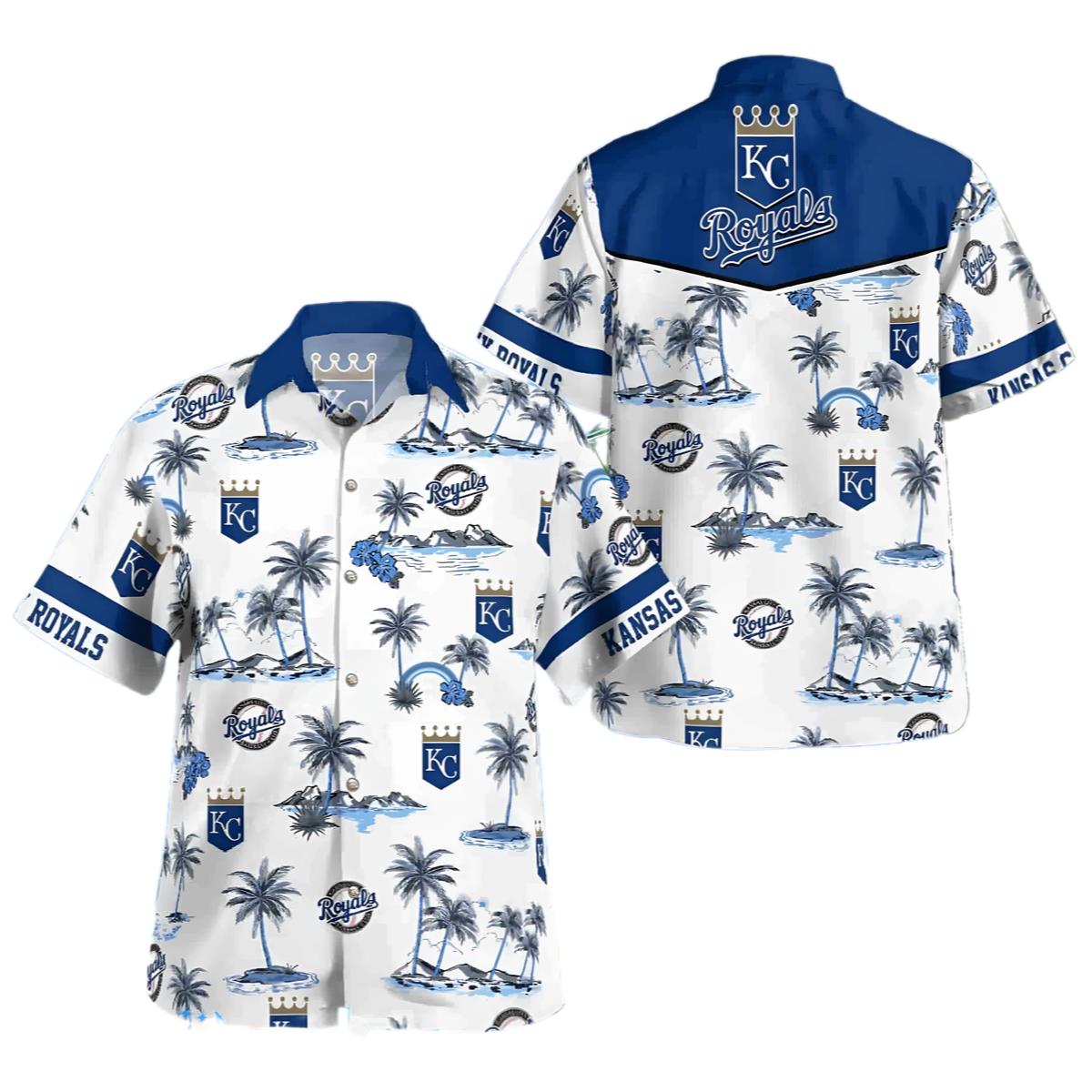 Logo Kansas City Royals Hawaiian Shirt White 0 0