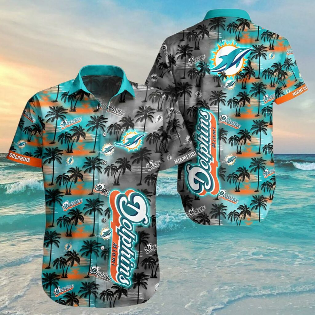 Miami Dolphins Hawaiian Shirt Twilight Palms 4 4