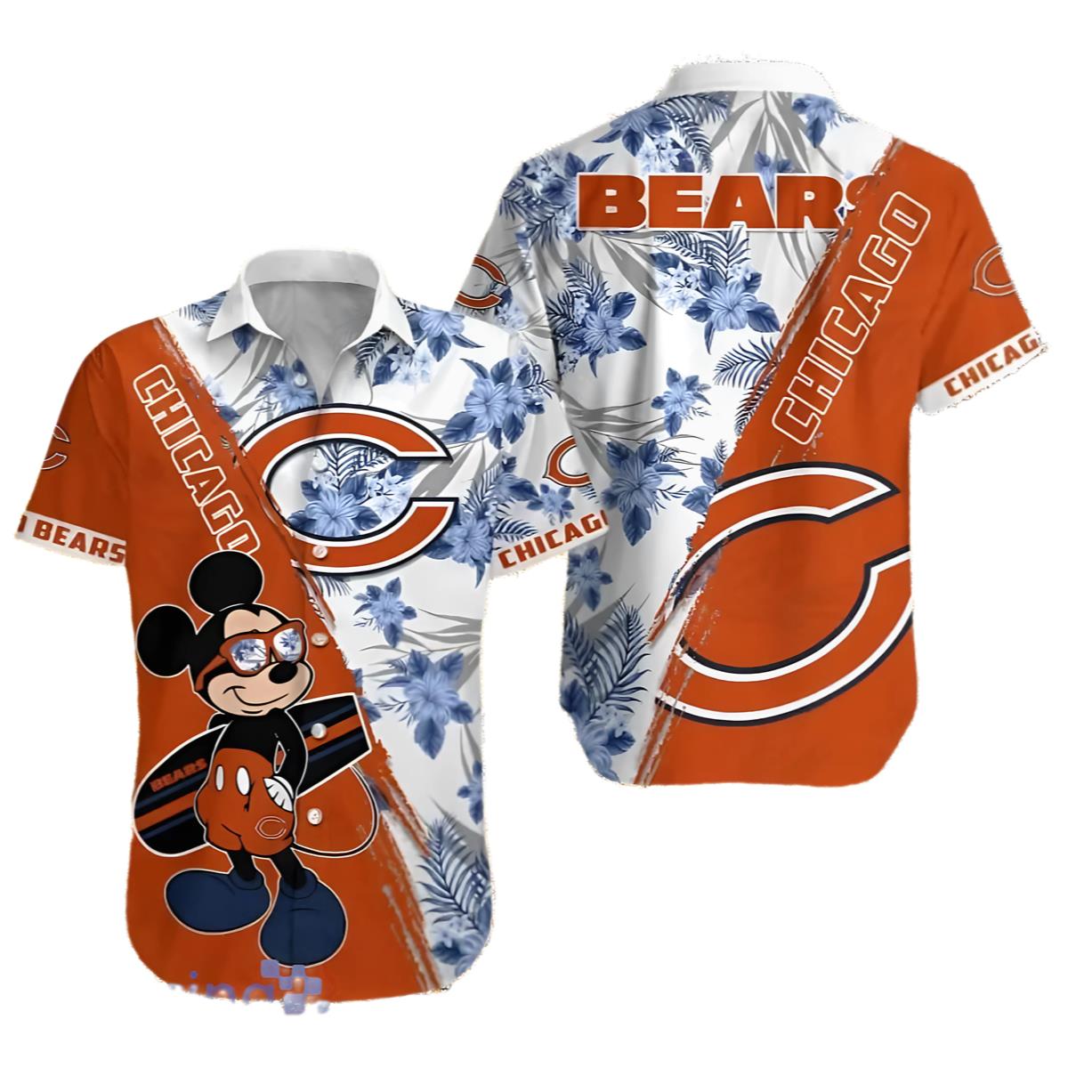 Mickey Chicago Bears Hawaiian Shirt Orange 0 0 1