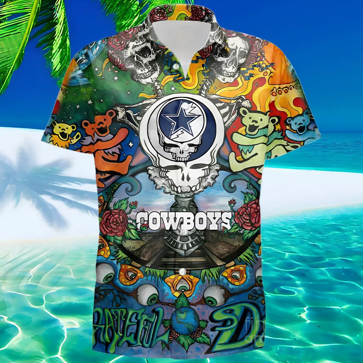 NFL Grateful Dead Dallas Cowboys Hawaiian Shirts 3 3