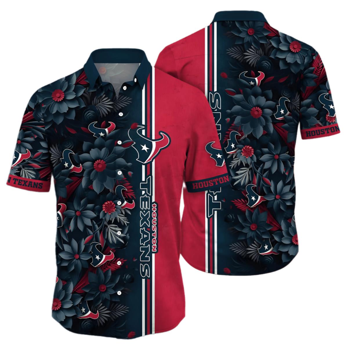 NFL Houston Texans Hawaiian Shirt Floral 1 1