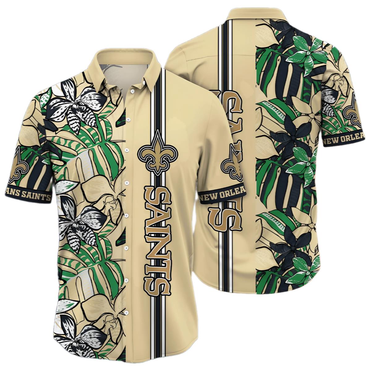 NFL New Orleans Saints Hawaiian Shirt Cheap Flower 0 0