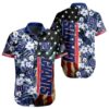 NFL New York Giants Hawaiian Shirt American Flag Flowers Design 1 1