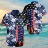 NFL New York Giants Hawaiian Shirt American Flag Flowers Design 4 4