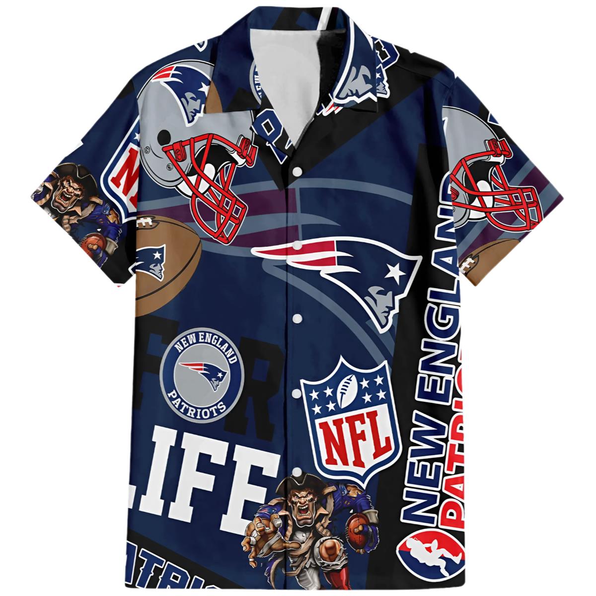 New England Patriots For Life Hawaiian Shirt 0 0