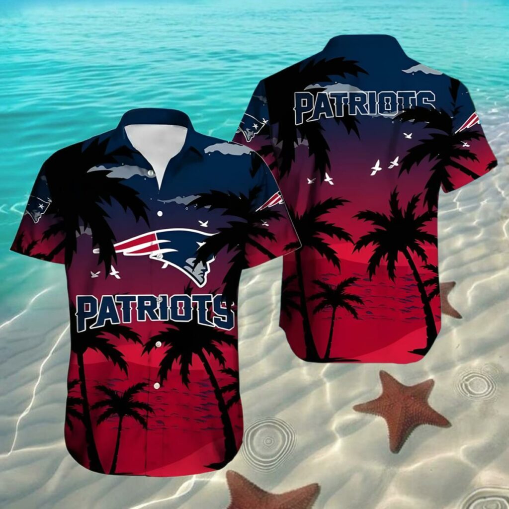 New England Patriots Hawaiian Shirt Crimson Palm Paradise 2 2