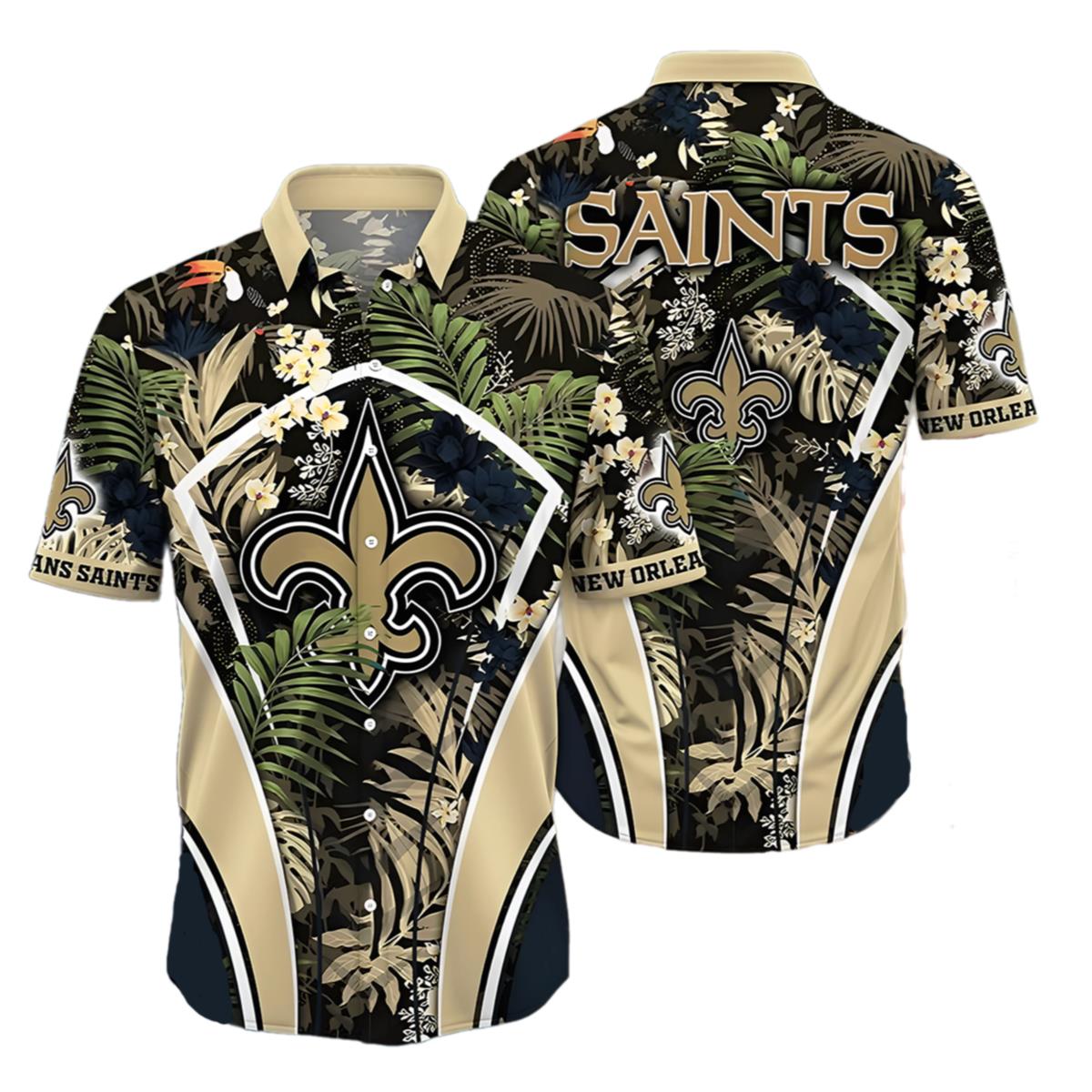 New Orleans Saints Hawaiian Shirt Tropical Paradise 1 1