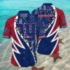 New York Giants Hawaiian Button Up Shirt 3D Printed Graphic American Flag Print 2 2