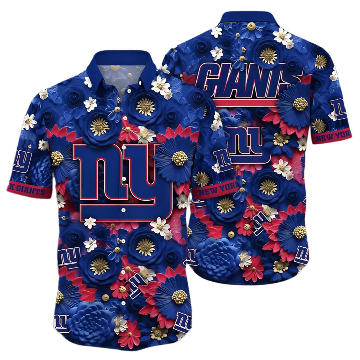 New York Giants Tropical Shirt Full Flower Gift For Woman Men 1 1