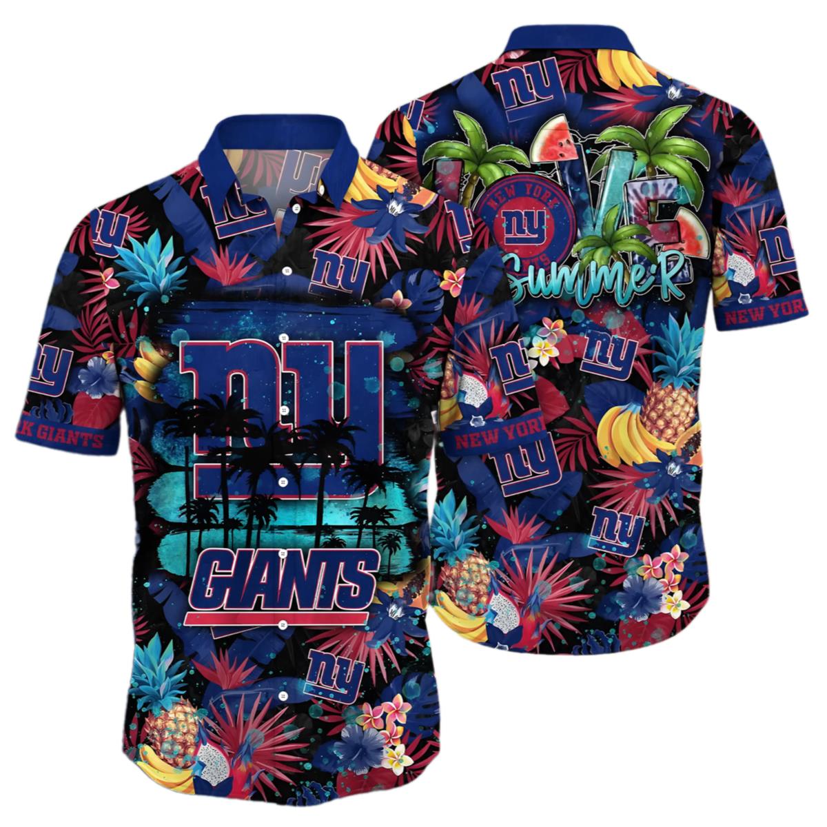 Ny Giants Hawaiian Shirt Mens Love Summer Aloha Shirt 1 1