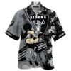 Oakland Raiders Hawaiian Shirt Mickey And Floral Pattern 1 1