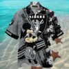 Oakland Raiders Hawaiian Shirt Mickey And Floral Pattern 2 2