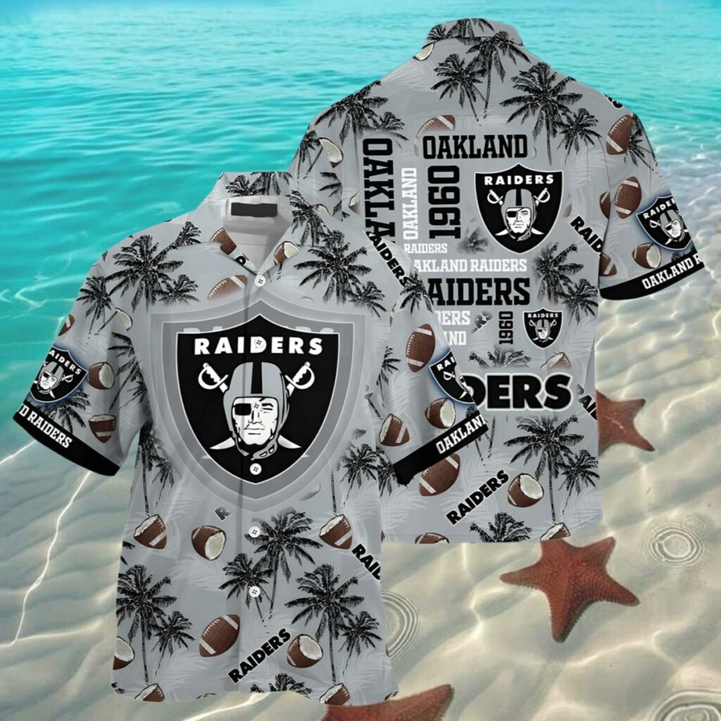 Oakland Raiders Hawaiian Shirt Tropical Coconut Tree 2 2