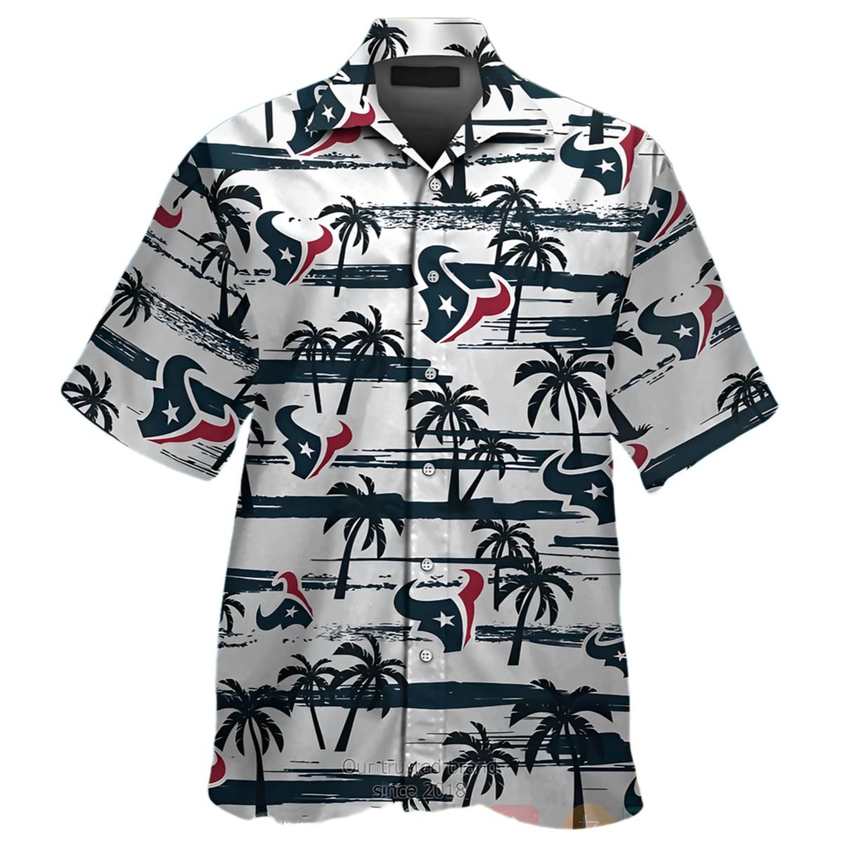 Palm Tree Houston Texans Hawaiian Shirt White 1 1