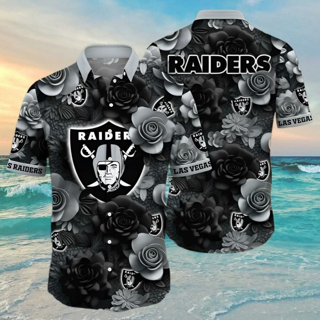 Raiders Aloha Shirt Midnight Rose Tropical 4 4