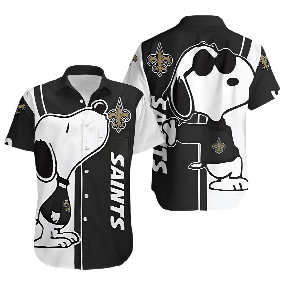 Snoopy New Orleans Saints Hawaiian Shirt Black 0 0