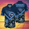 Tennessee Titans Hawaiian Shirt Navy Blue Floral Paradise 3 3