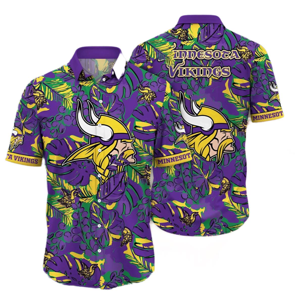 Vikings Hawaiian Shirt Summer Nights Aloha Shirt 1 1