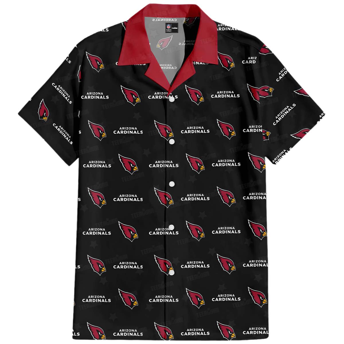 Arizona Cardinals Hawaiian Shirt Black Seamless Logo 0 0