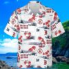 Boston Red Sox Hawaiian Shirt White Logo And Floral Pattern 4 4