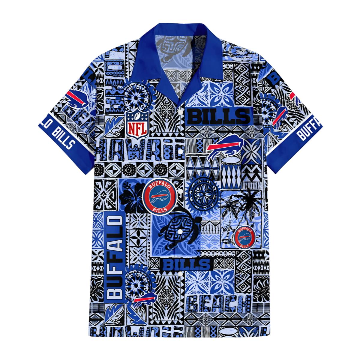 Buffalo Bills Hawaiian Shirt Blue Tapa Patterns 0 0